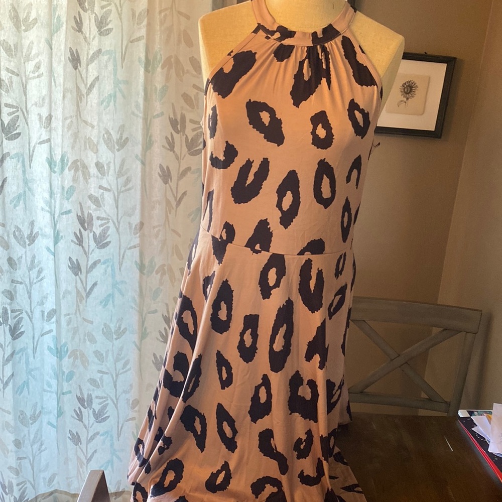 Leopard halter dress